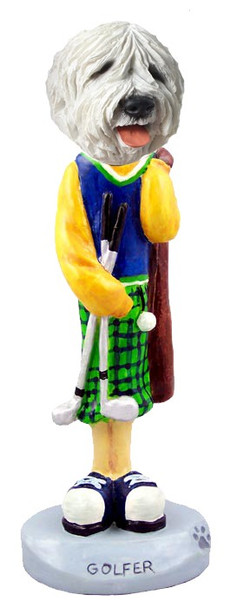 Old English Sheepdog Golf Doogie Collectible Dog Figurine
