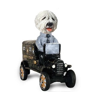 Old English Sheepdog Paddy Wagon Doogie Collectible Dog Figurine