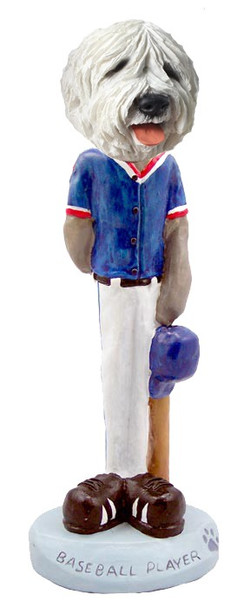 Old English Sheepdog Baseball Doogie Collectible Dog Figurine