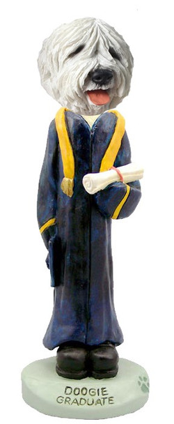 Old English Sheepdog Graduate Doogie Collectible Dog Figurine