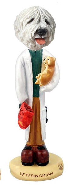 Old English Sheepdog Veterinarian Doogie Collectible Dog Figurine