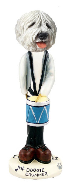 Old English Sheepdog Drummer Doogie Collectible Dog Figurine