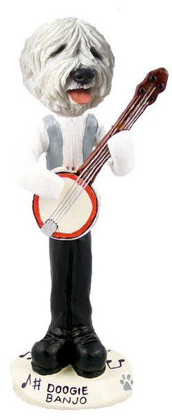 Old English Sheepdog Banjo Doogie Collectible Dog Figurine
