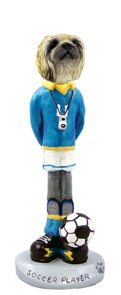 Pekingese Soccer Doogie Collectible Dog Figurine
