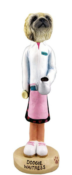 Pekingese Waitress Doogie Collectible Dog Figurine
