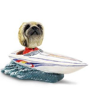 Pekingese Motorboat Doogie Collectible Dog Figurine