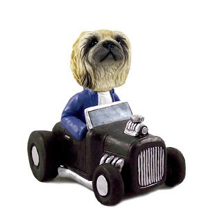 Pekingese Hot Rod Doogie Collectible Dog Figurine