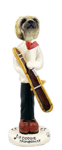 Pekingese Trombonist Doogie Collectible Dog Figurine
