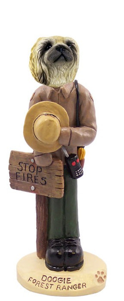 Pekingese Forest Ranger Doogie Collectible Dog Figurine