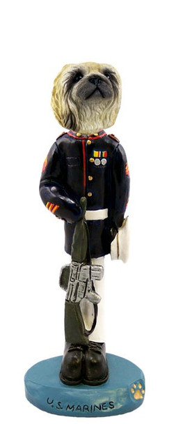 Pekingese U S Marines Doogie Collectible Dog Figurine