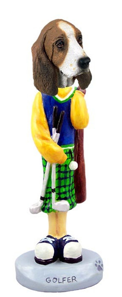 Basset Hound Golf Doogie Collectible Dog Figurine