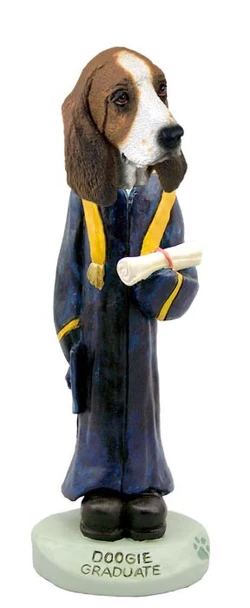 Basset Hound Graduate Doogie Collectible Dog Figurine