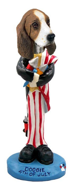 Basset Hound 4th Of July Doogie Collectible Dog Figurine