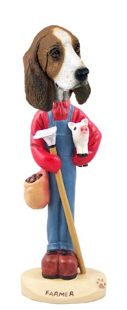 Basset Hound Farmer Doogie Collectible Dog Figurine