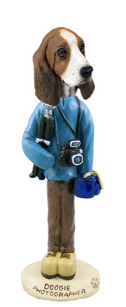 Basset Hound Photographer Doogie Collectible Dog Figurine