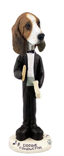 Basset Hound Conductor Doogie Collectible Dog Figurine