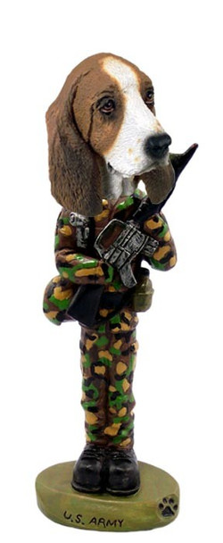 Basset Hound U S Army Doogie Collectible Dog Figurine