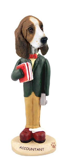 Basset Hound Male Accountant Doogie Collectible Dog Figurine
