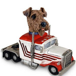 Airedale Truck Tractor Doogie Collectible Dog Figurine