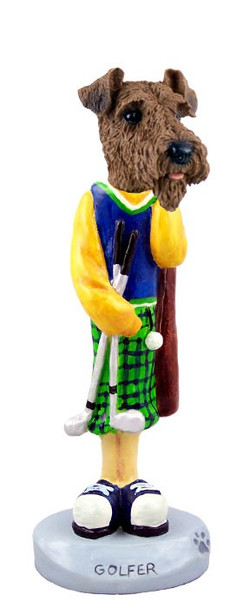 Airedale Golf Doogie Collectible Dog Figurine