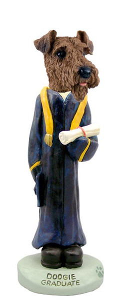 Airedale Graduate Doogie Collectible Dog Figurine