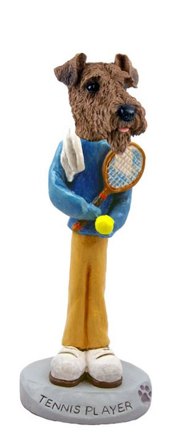 Airedale Tennis Player Doogie Collectible Dog Figurine