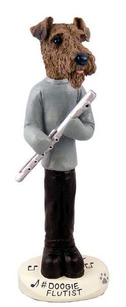 Airedale Flutist Doogie Collectible Dog Figurine