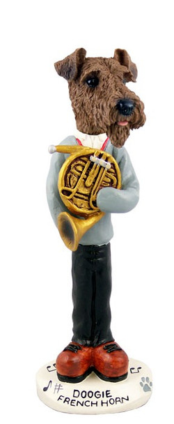 Airedale French Horn Doogie Collectible Dog Figurine