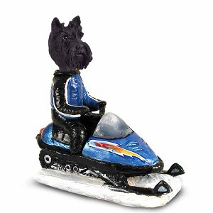 Scottish Terrier Snowmobile Doogie Collectible Dog Figurine