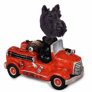 Scottish Terrier Fire Engine Doogie Collectible Dog Figurine