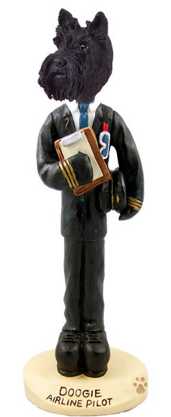 Scottish Terrier Airline Pilot Doogie Collectible Dog Figurine