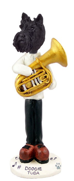 Scottish Terrier Tuba Doogie Collectible Dog Figurine