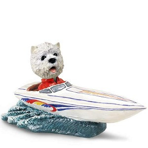 West Highland White Terrier Motorboat Doogie Collectible Dog Figurine