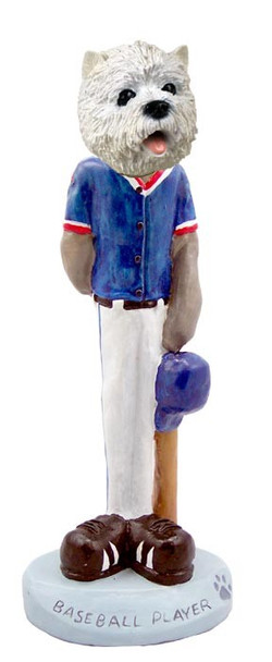 West Highland White Terrier Baseball Player Doogie Collectible Dog Figurine