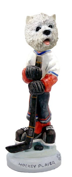 West Highland White Terrier Hockey Player Doogie Collectible Dog Figurine
