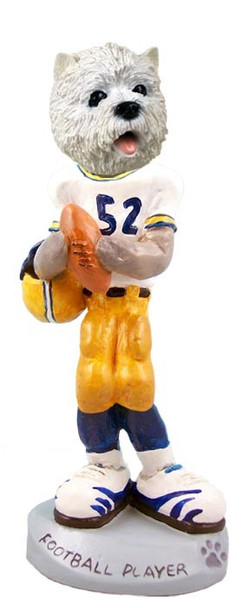 West Highland White Terrier Football Player Doogie Collectible Dog Figurine