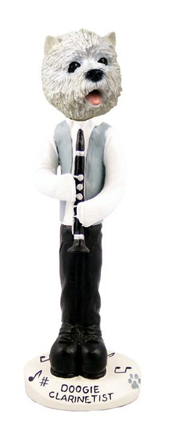 West Highland White Terrier Clarinetist Doogie Collectible Dog Figurine