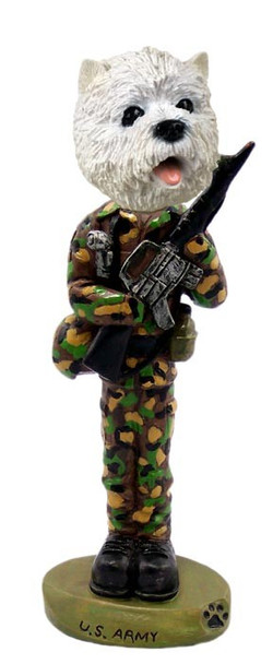 West Highland White Terrier U S Army Doogie Collectible Dog Figurine