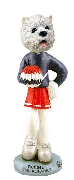 West Highland White Terrier Female Cheerleader Doogie Collectible Dog Figurine