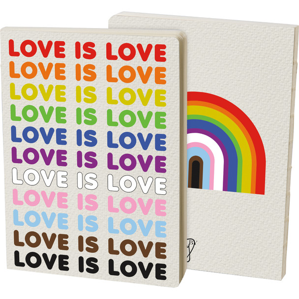 Journal Notebook - Love Is Love & Rainbow Design (160 Lined Pages) from Primitives by Kathy