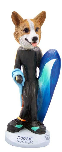 Pembroke Welsh Corgi Surfer Doogie Collectible Dog Figurine