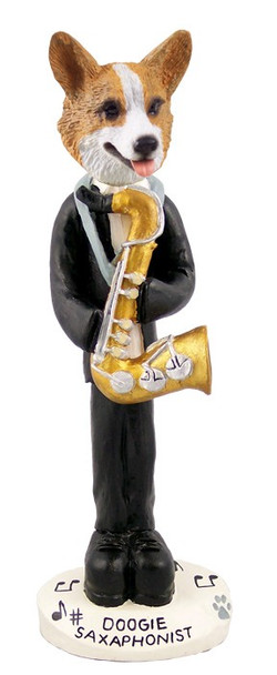 Pembroke Welsh Corgi Saxophonist Doogie Collectible Dog Figurine