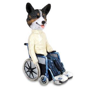 Cardigan Welsh Corgi Wheelchair Doogie Collectible Dog Figurine