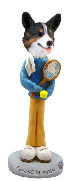 Cardigan Welsh Corgi Tennis Player Doogie Collectible Dog Figurine