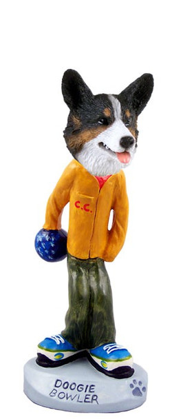 Cardigan Welsh Corgi Bowler Doogie Collectible Dog Figurine