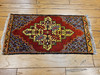 Vintage Turkish Village Prayer Rug in Medallion Design in Red, Yellow, Purple, and Blue Colors 1917, The Persian Knot, SKU 1917