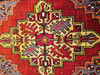 Vintage Turkish Village Prayer Rug in Medallion Design in Red, Yellow, Purple, and Blue Colors 1917, The Persian Knot, SKU 1917