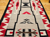 Vintage American Navajo Storm Pattern Rug in Gray, Ivory, Red, Black,  @thepersianknot  , SKU 2159