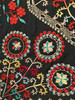 Vintage Hand Embroidered Uzbek Silk Suzani in Black, Green, Red, Yellow,  @thepersianknot  , SKU 1667