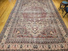 19th Century Oversize Persian Kerman Lavar in Ivory, Red, Pink, Blue, Green, Yellow, The Persian Knot, SKU 1380